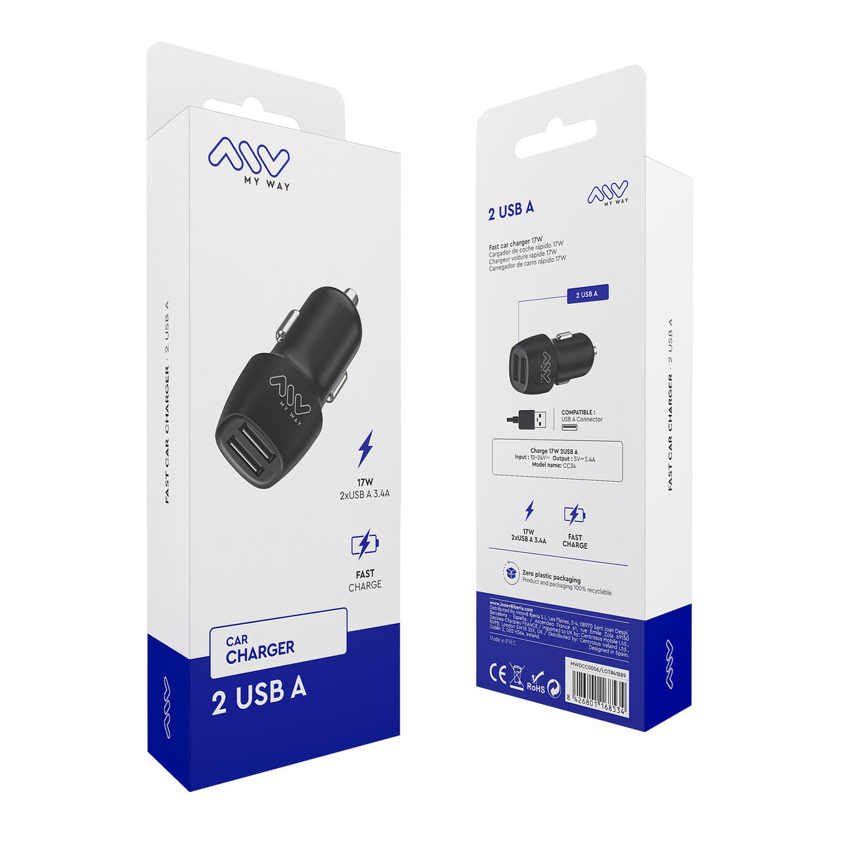 Car Charger Myway Black 15 W