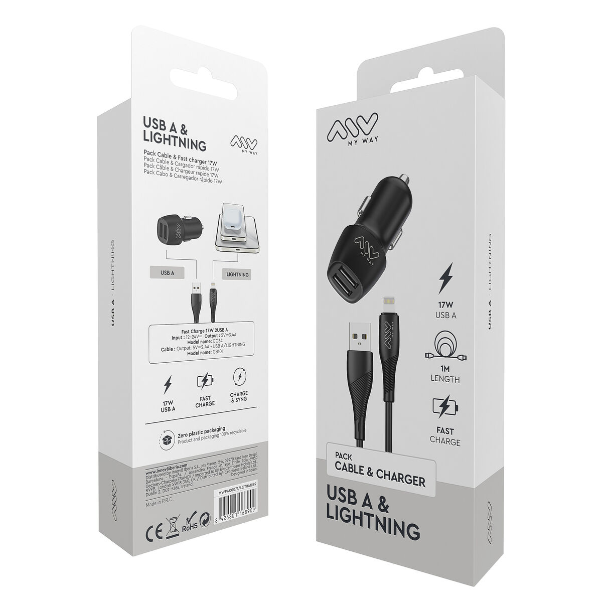 Car Charger Myway Black