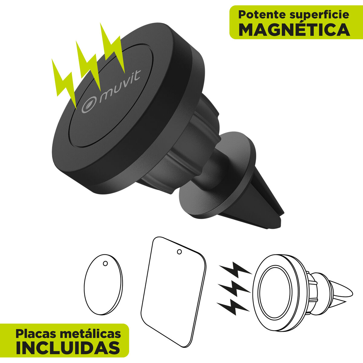 Mobile support Muvit MCCHL0001 Black