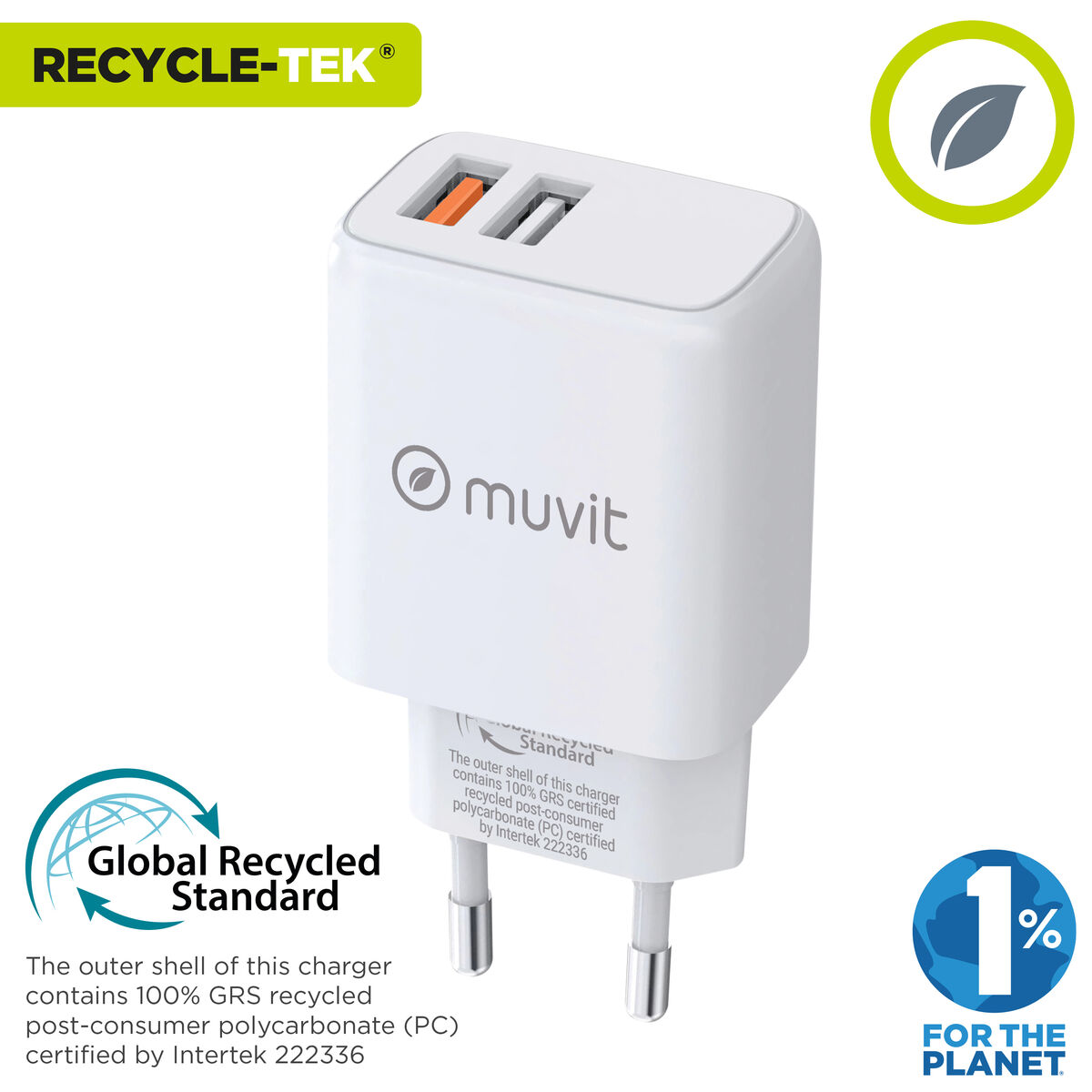 Wall Charger Muvit for Change White 18 W