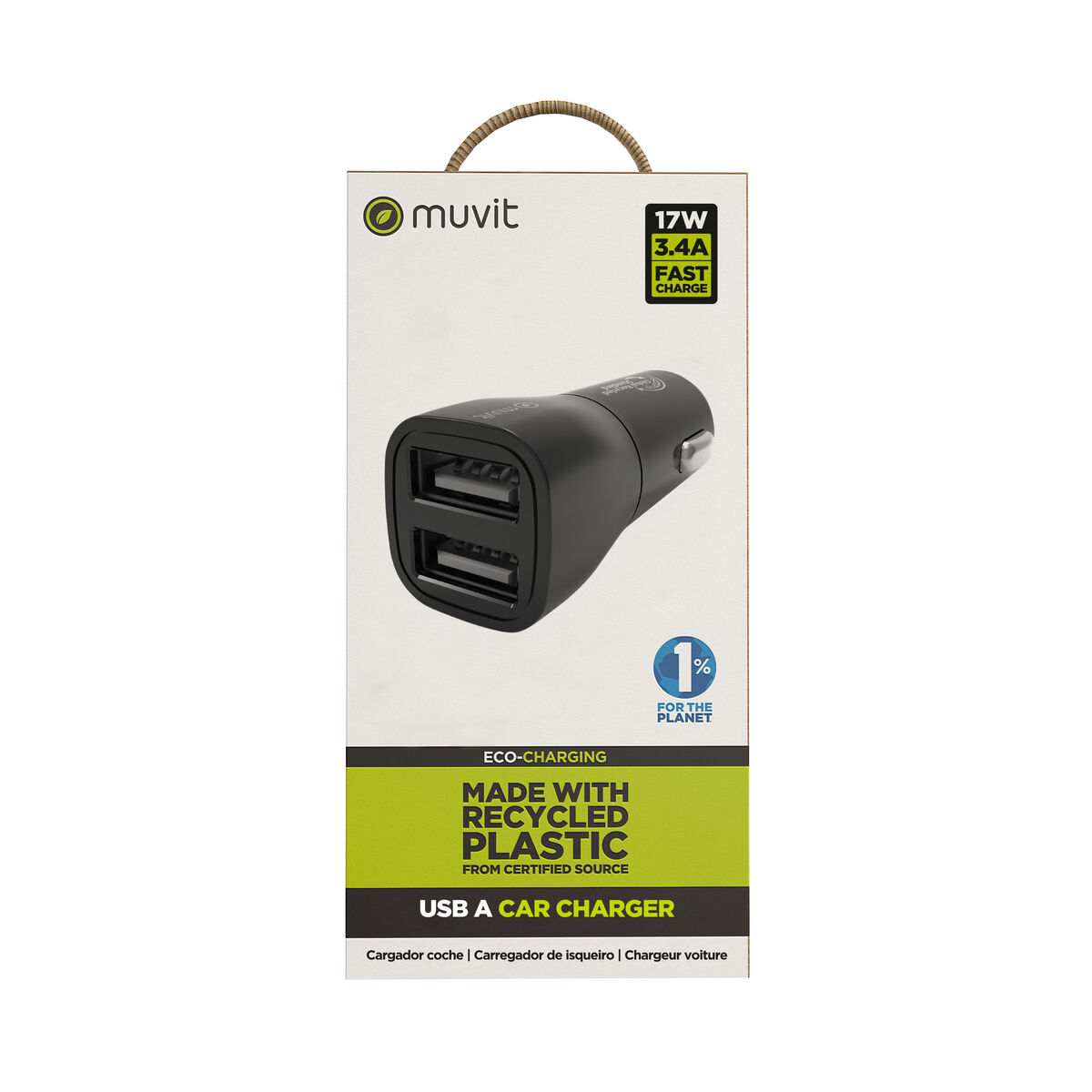 Car Charger Muvit for Change Black