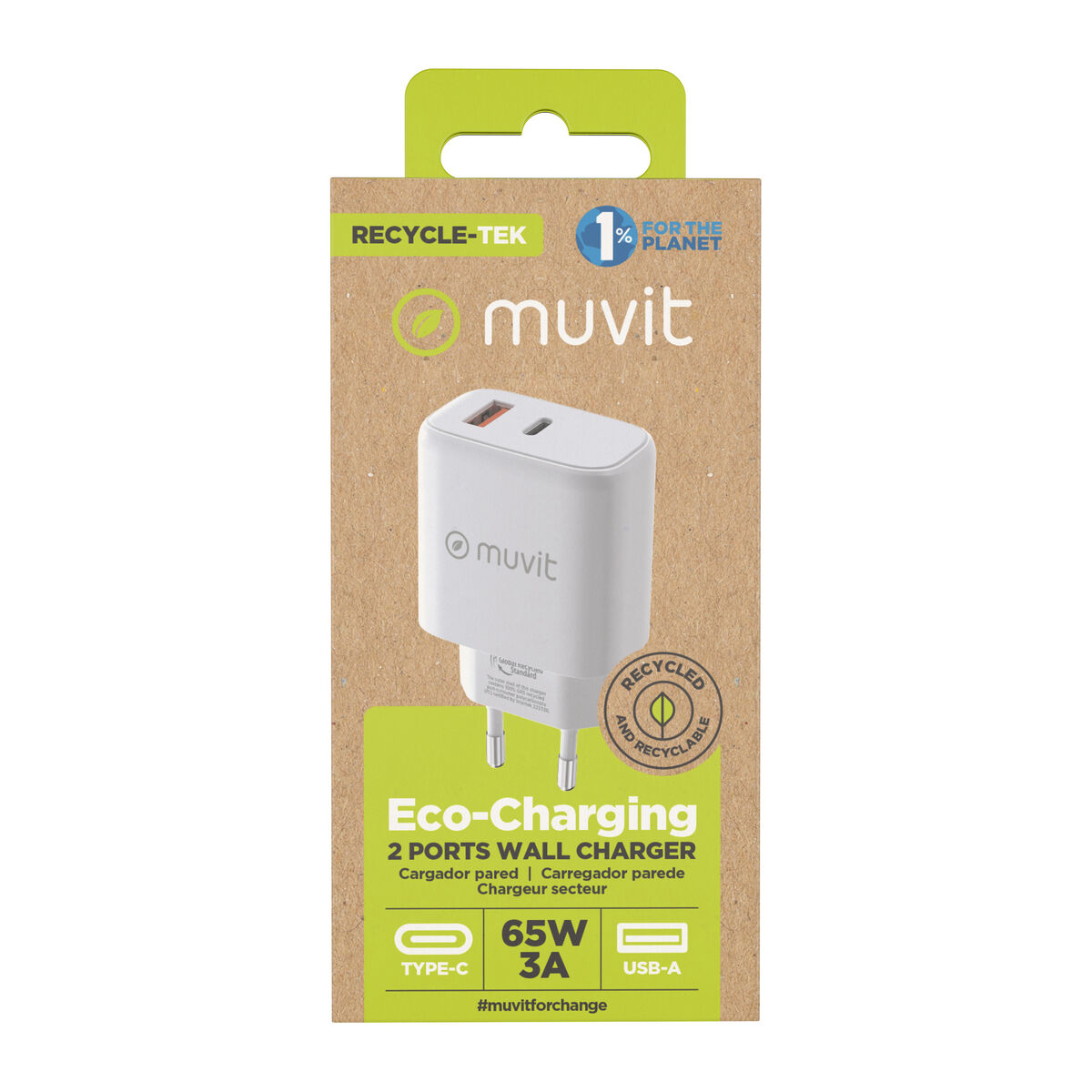 Wall Charger Muvit for Change MCD320 White 18 W