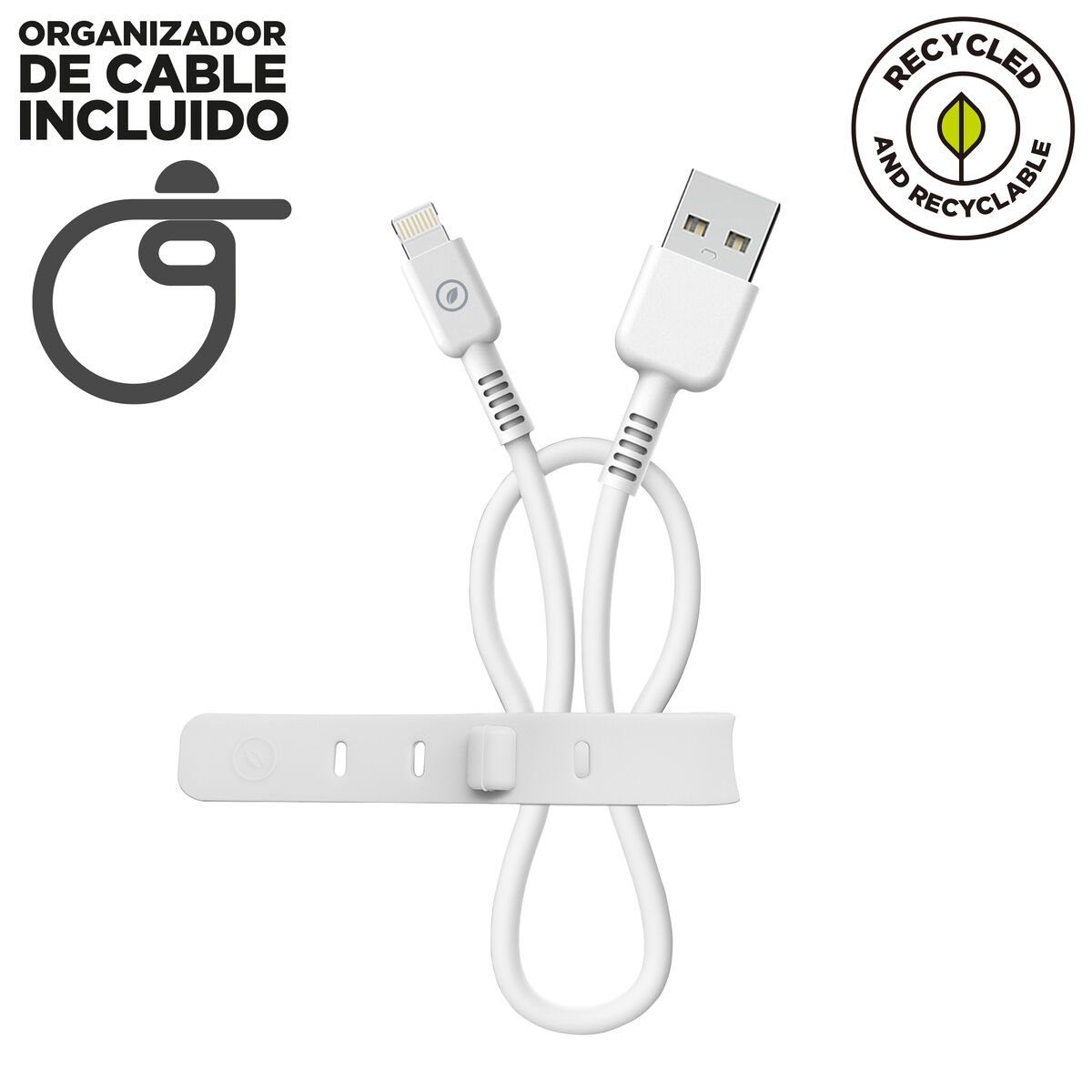USB to Lightning Cable Muvit for Change White
