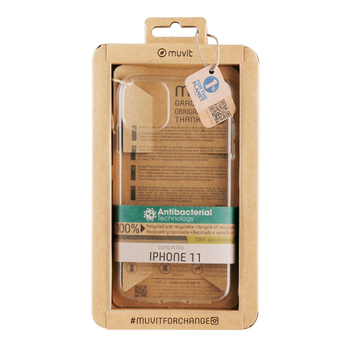 Mobile cover Muvit for Change iPhone 11 Transparent iPhone 11