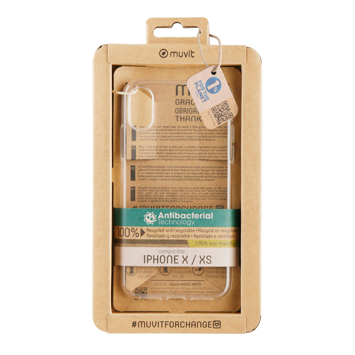 Mobile cover Muvit for Change iPhone X/XS Transparent