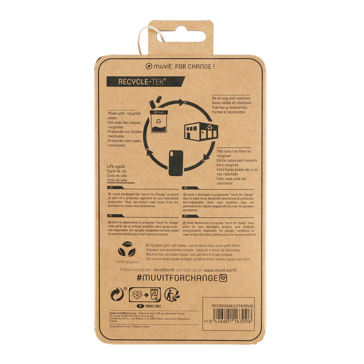 Mobile cover Muvit for Change iPhone 12/12 Pro Transparent