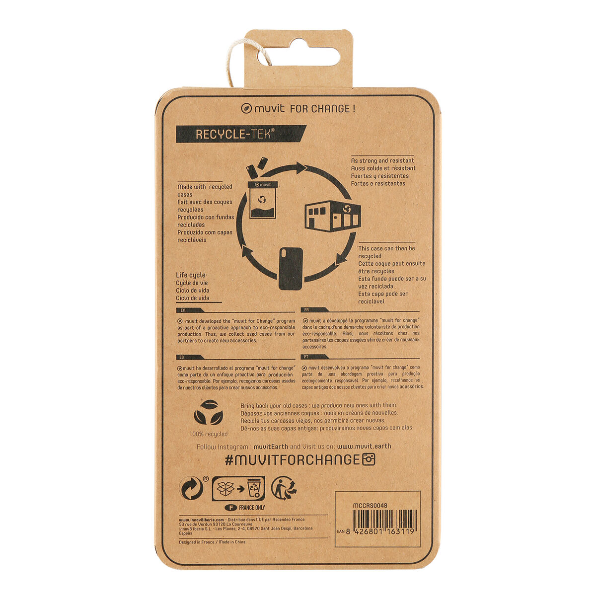 Mobile cover Muvit for Change iPhone 12 Pro Max Black iPhone 12 Pro Max