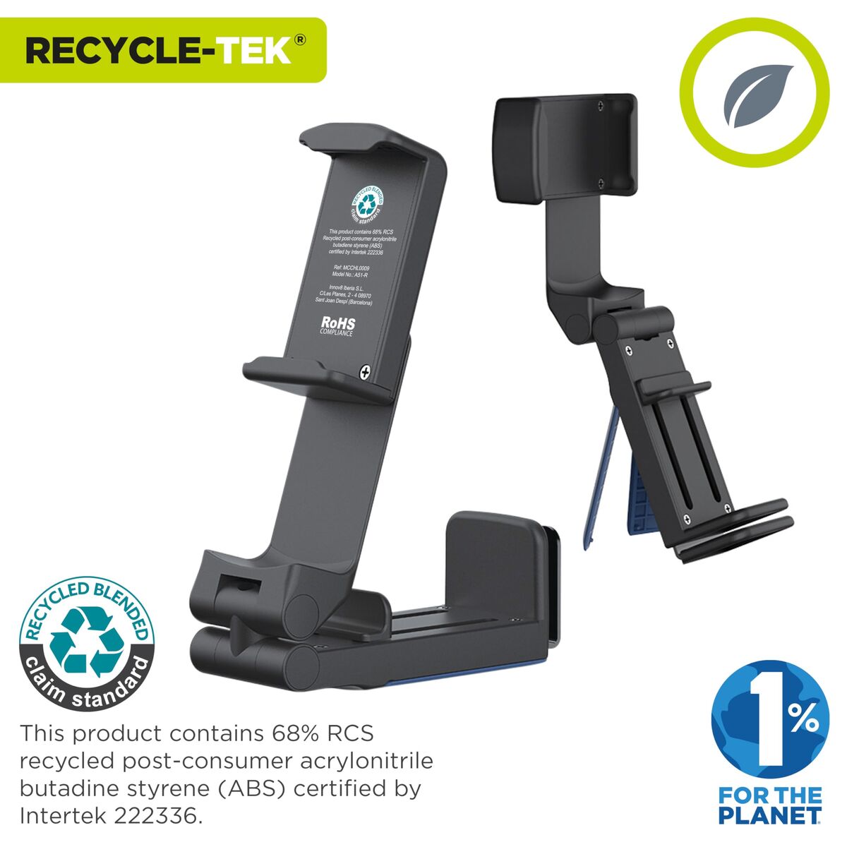 Multi-position Mobile Phone Holder with Clamp Muvit MCCHL0009 Black Plastic