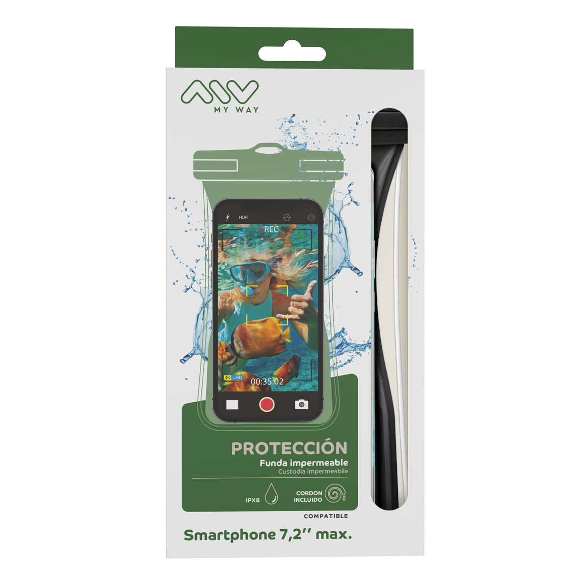 Waterproof case Myway Floating Black Universal 7,2″ (7″)