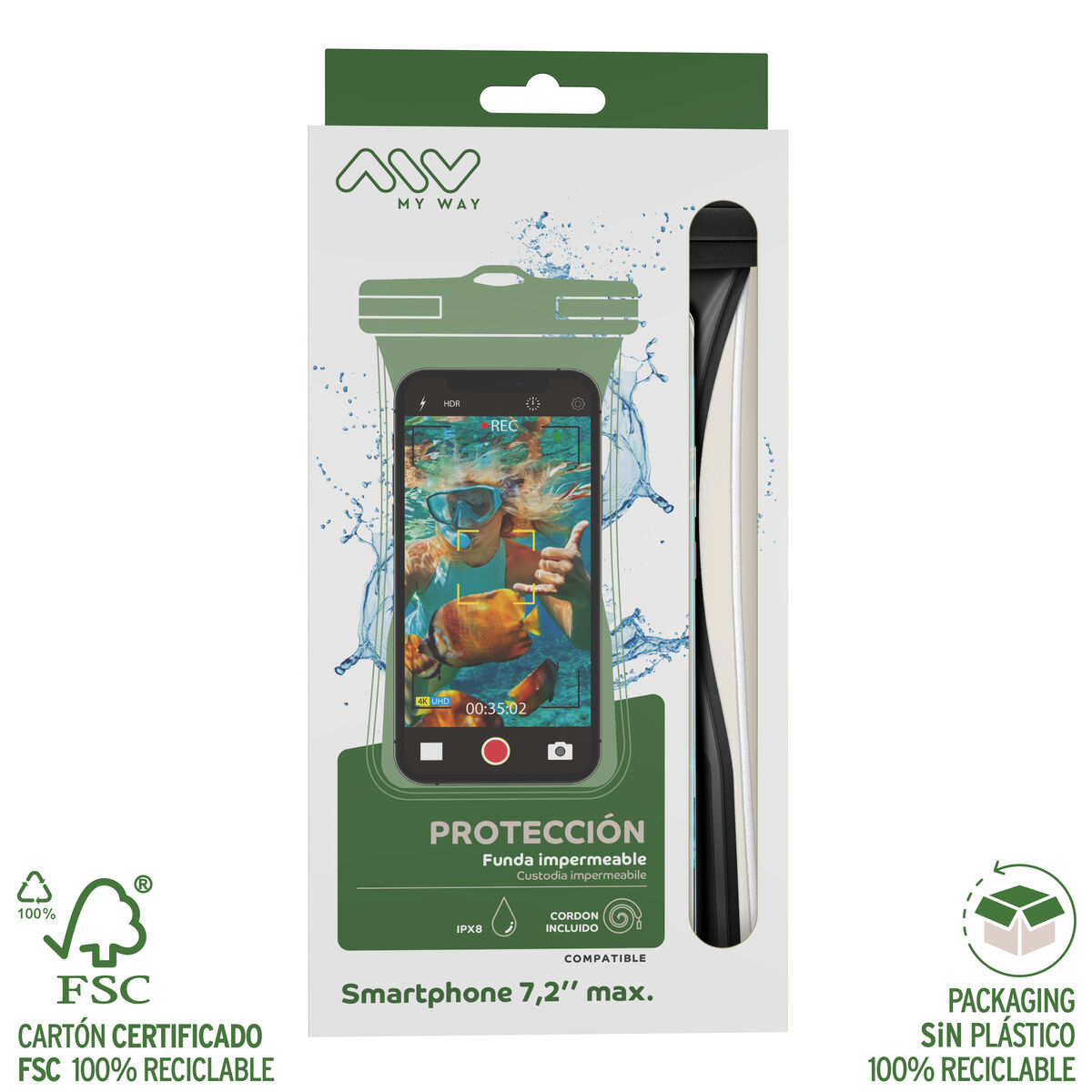 Waterproof case Myway Floating Black Universal 7,2″ (7″)