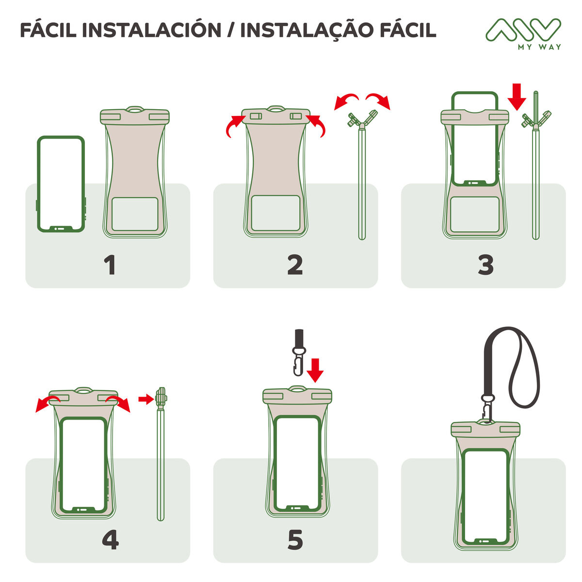 Waterproof case Myway Floating Black Universal 7,2″ (7″)