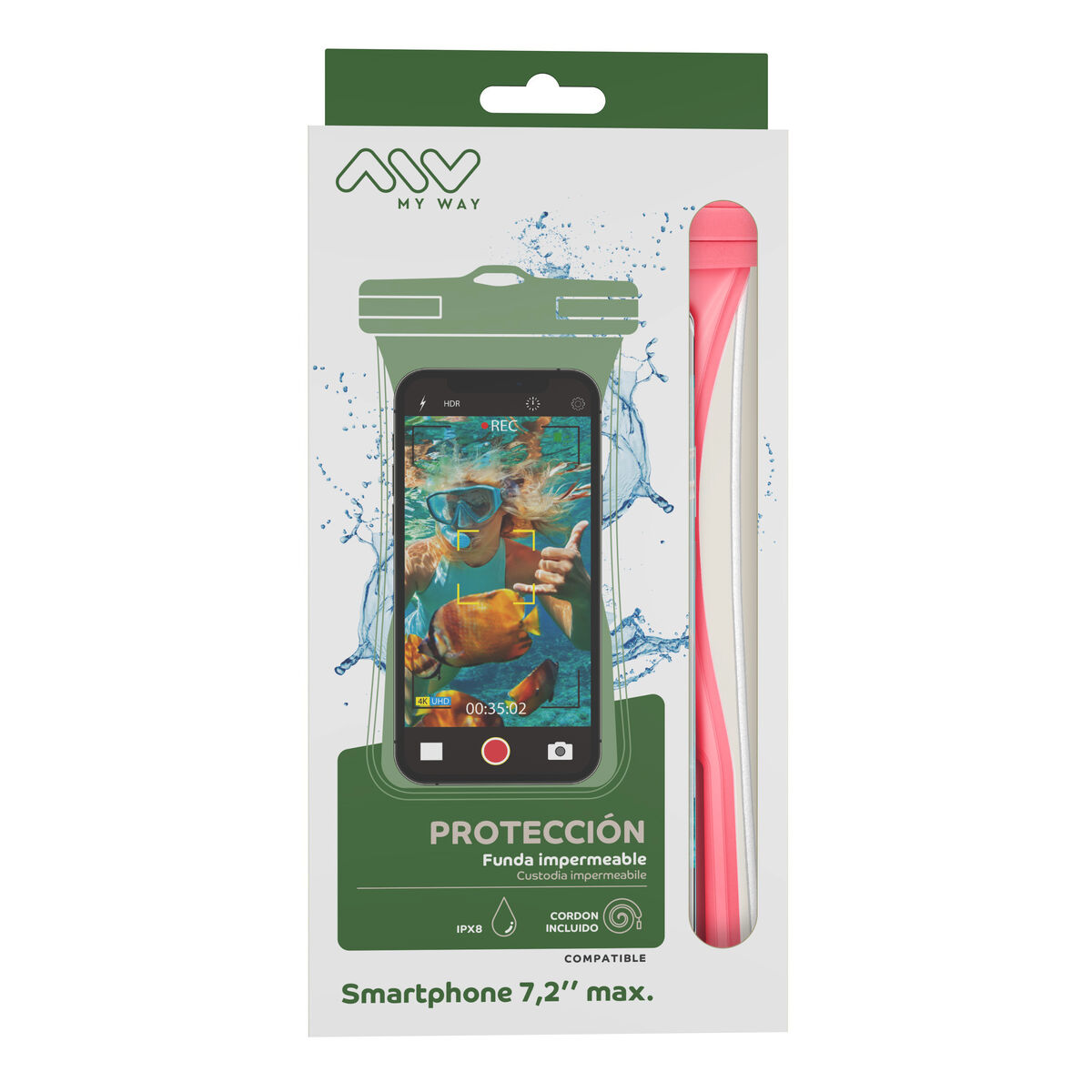 Waterproof case Myway Floating Pink Universal 7,2″ (7″)