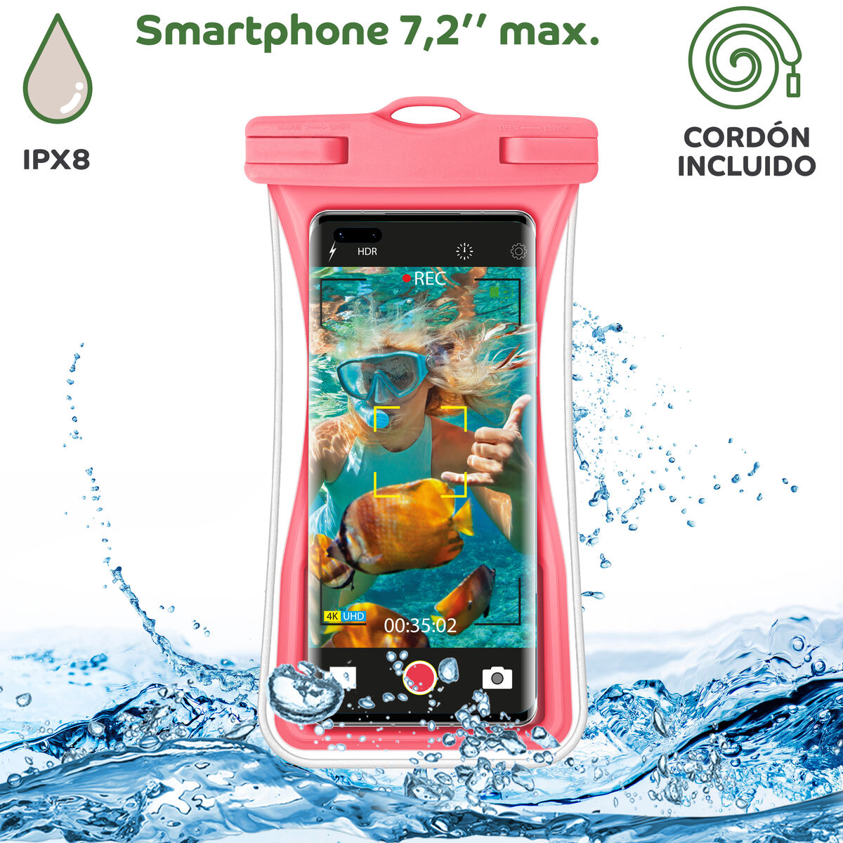 Waterproof case Myway Floating Pink Universal 7,2″ (7″)