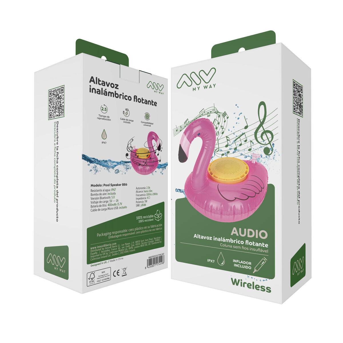 Portable Bluetooth Speakers Myway Flamingo