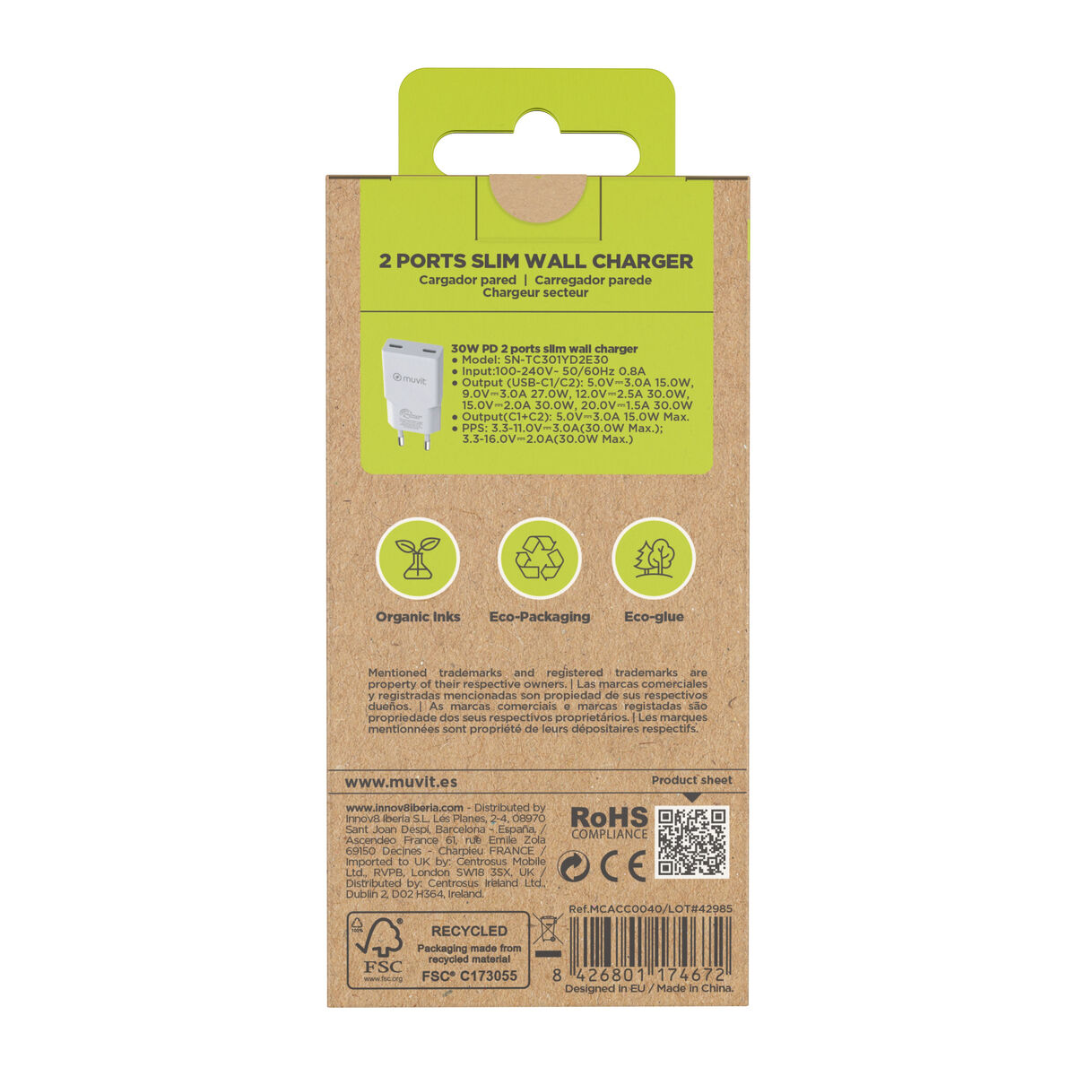 Car Charger Muvit for Change HC-263C White 30 W