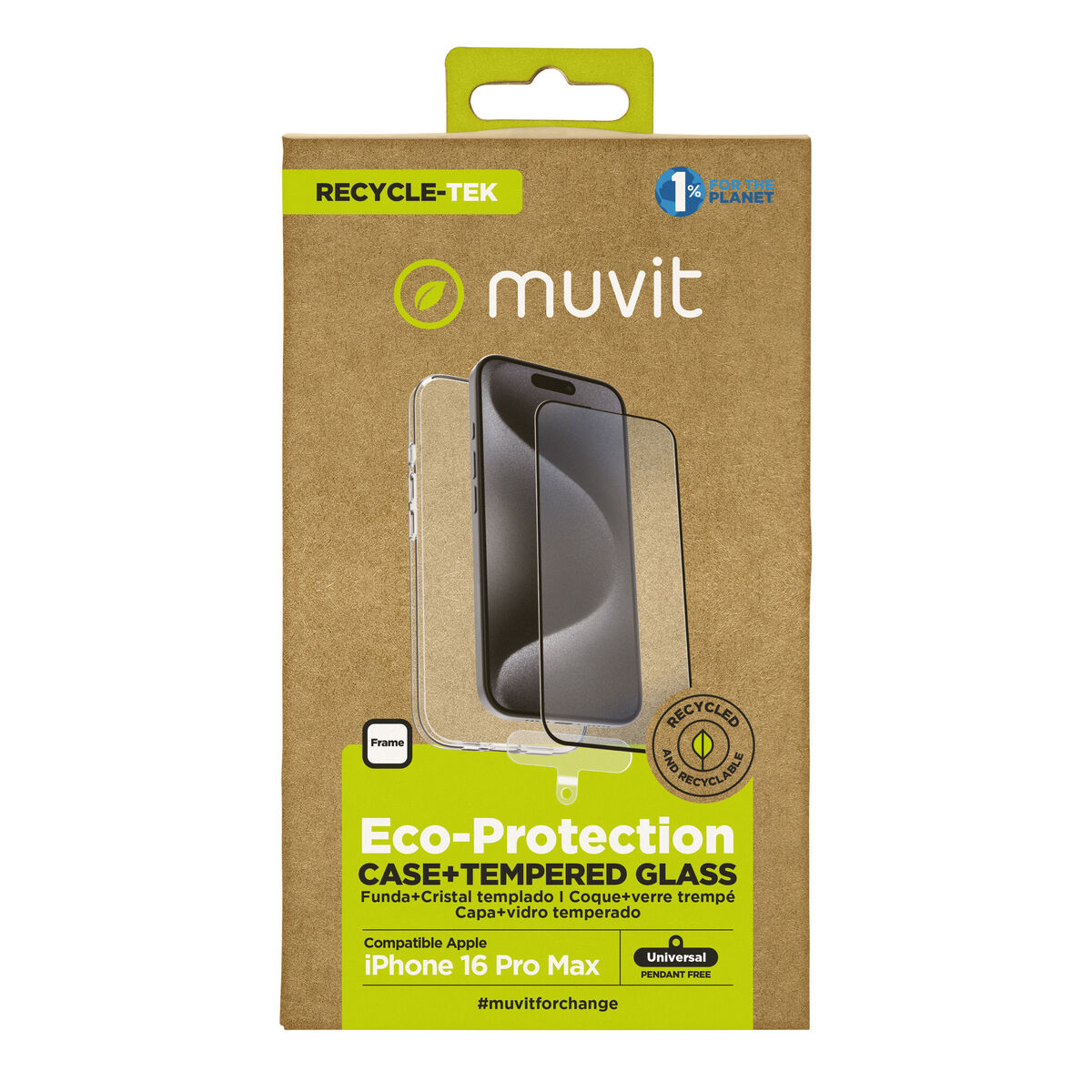 Mobile Case and Protector Muvit for Change iPhone 16 Pro Max Black