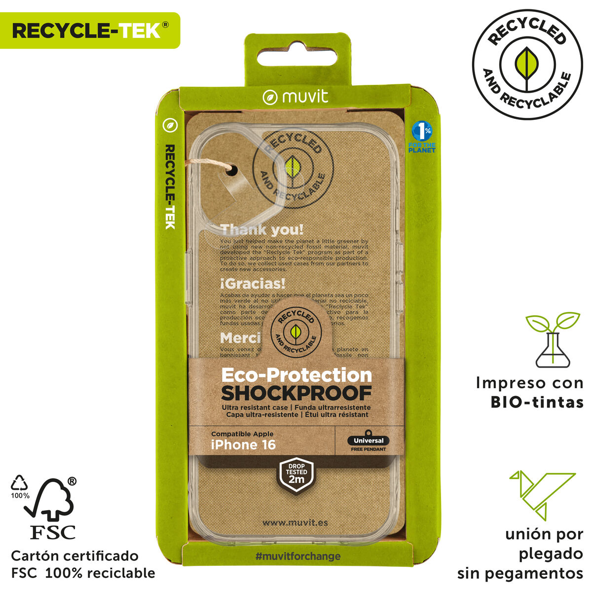 Mobile cover Muvit for Change iPhone 16