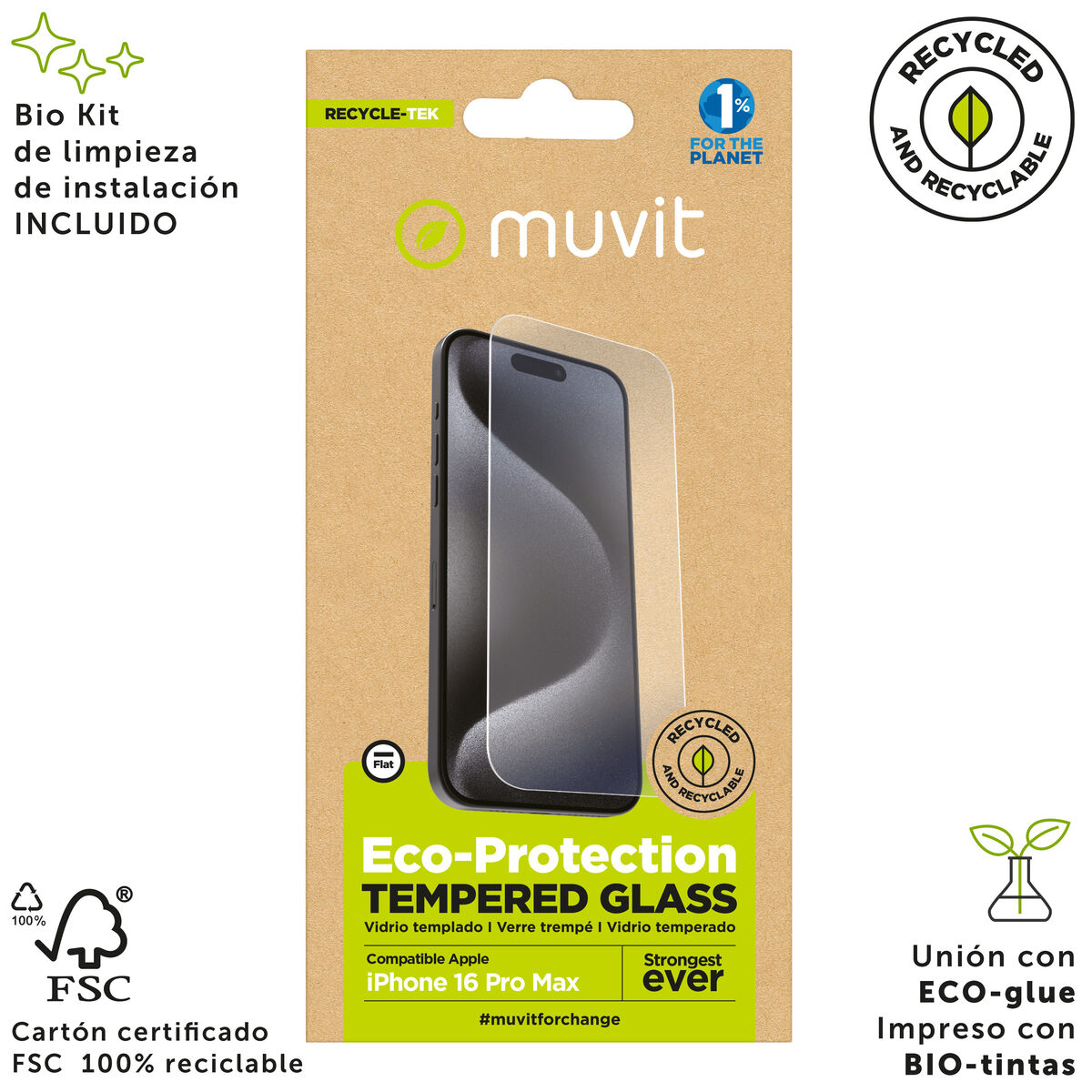 Mobile Screen Protector Muvit for Change iPhone 17 Pro Max/16 Pro Max