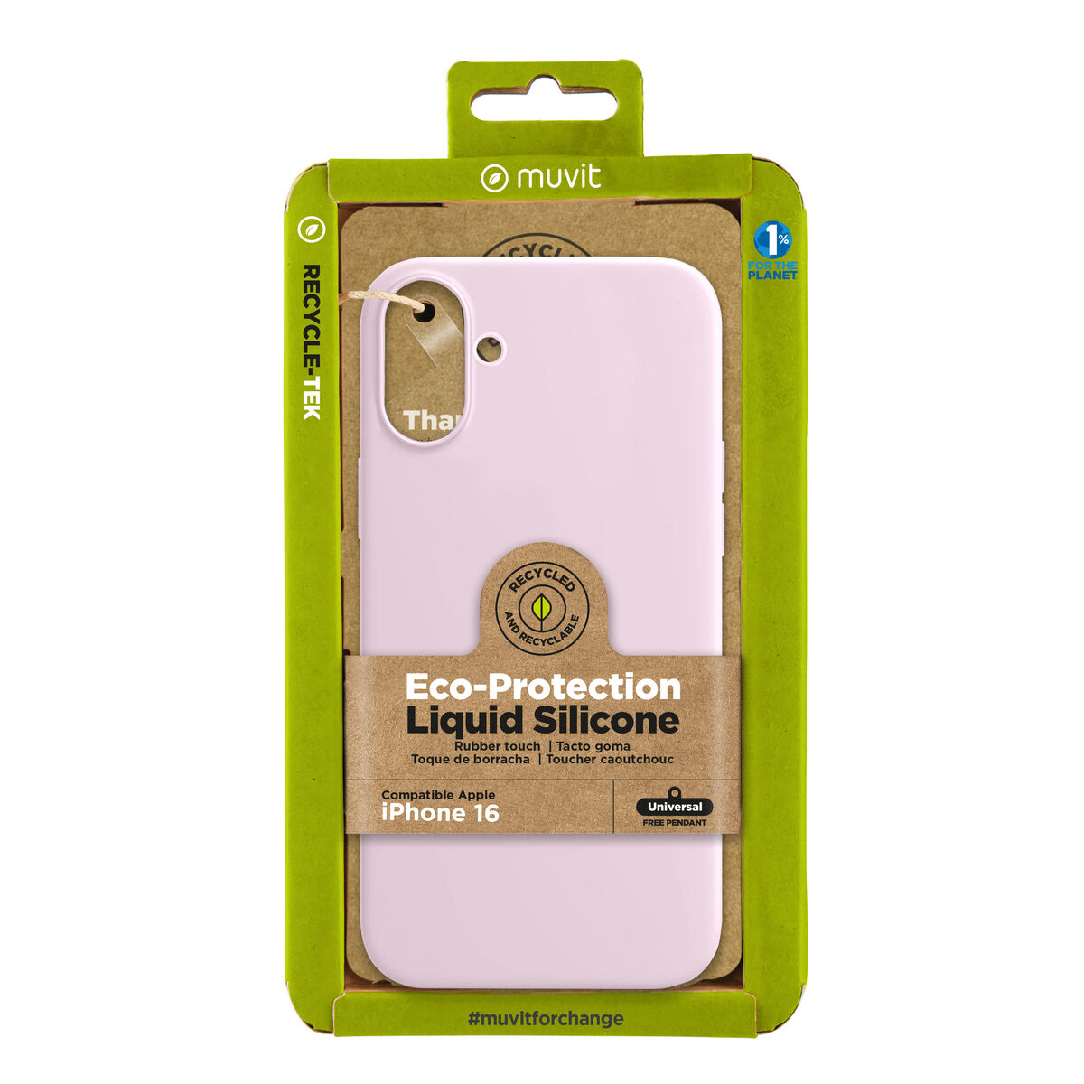 Mobile cover Muvit for Change iPhone 16 Pink