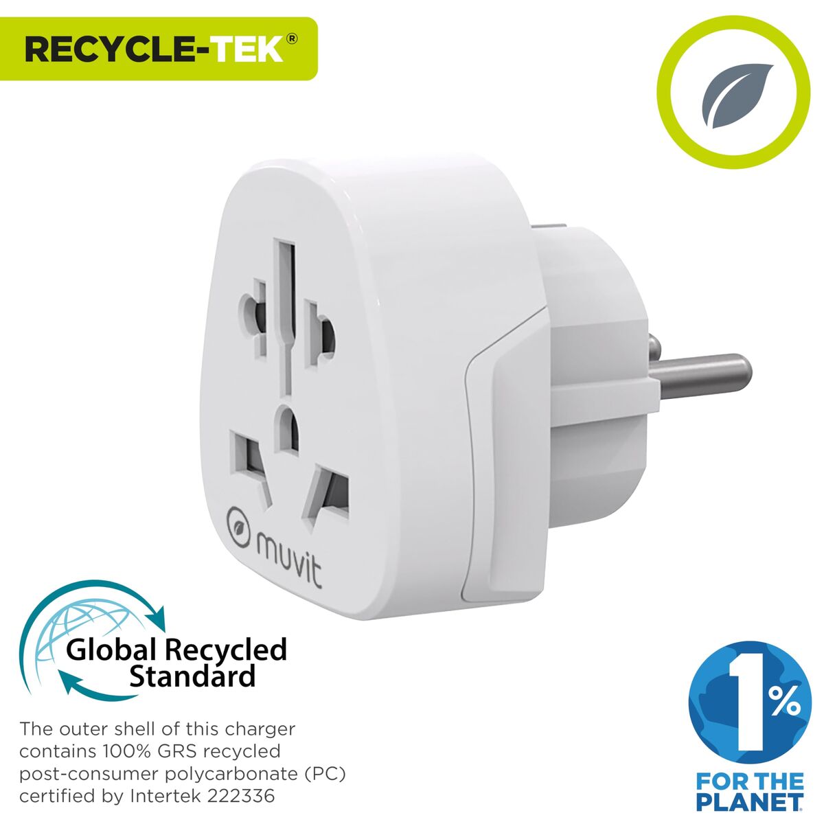 Universal Adapter Muvit For Change MCADP0007 White