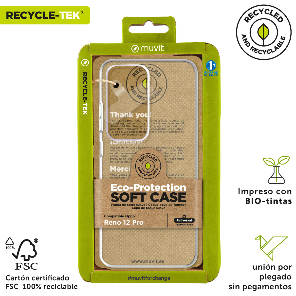 Mobile cover Muvit for Change Oppo Reno 12 Pro