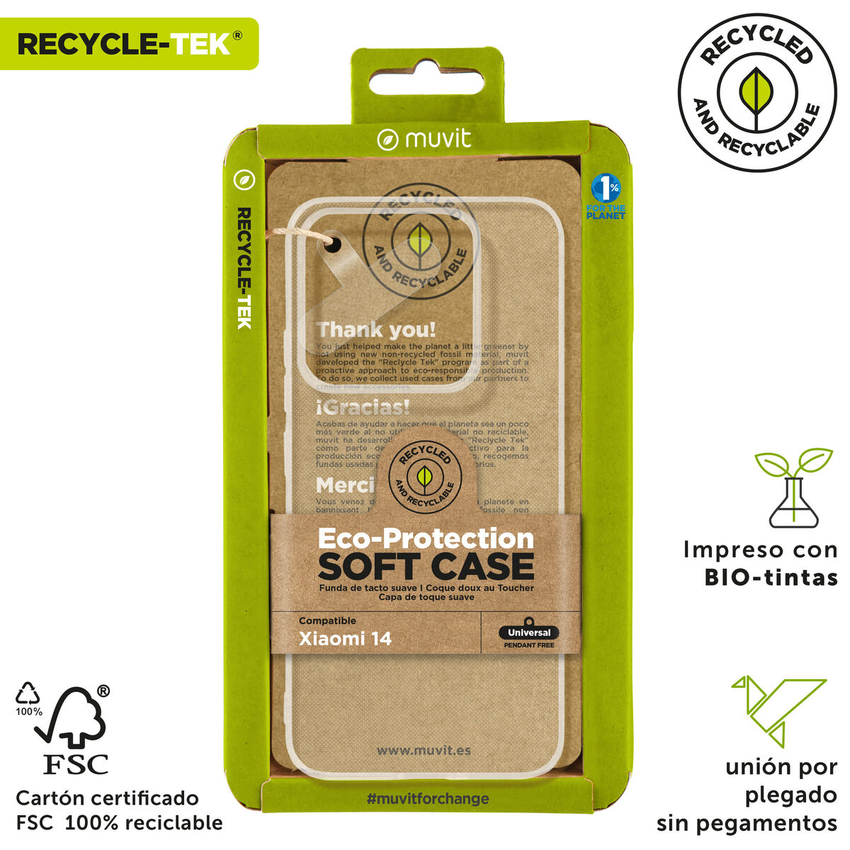 Mobile cover Muvit for Change Xiaomi 14