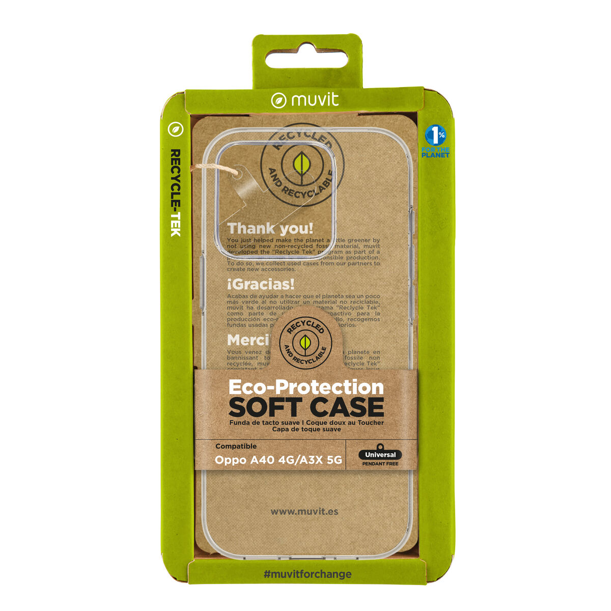 Mobile Phone Case Muvit for Change Oppo A40 Mobile Phone Case Muvit for Change Oppo A40