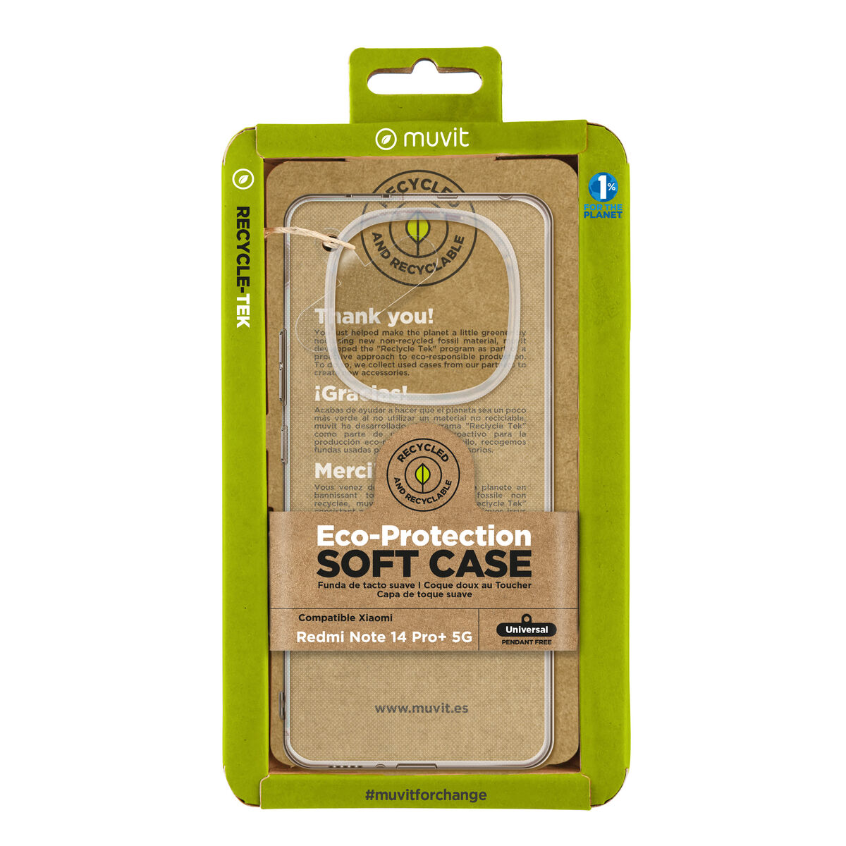 Mobile cover Muvit Xiaomi Redmi Note 14 Pro+ 5G Transparent