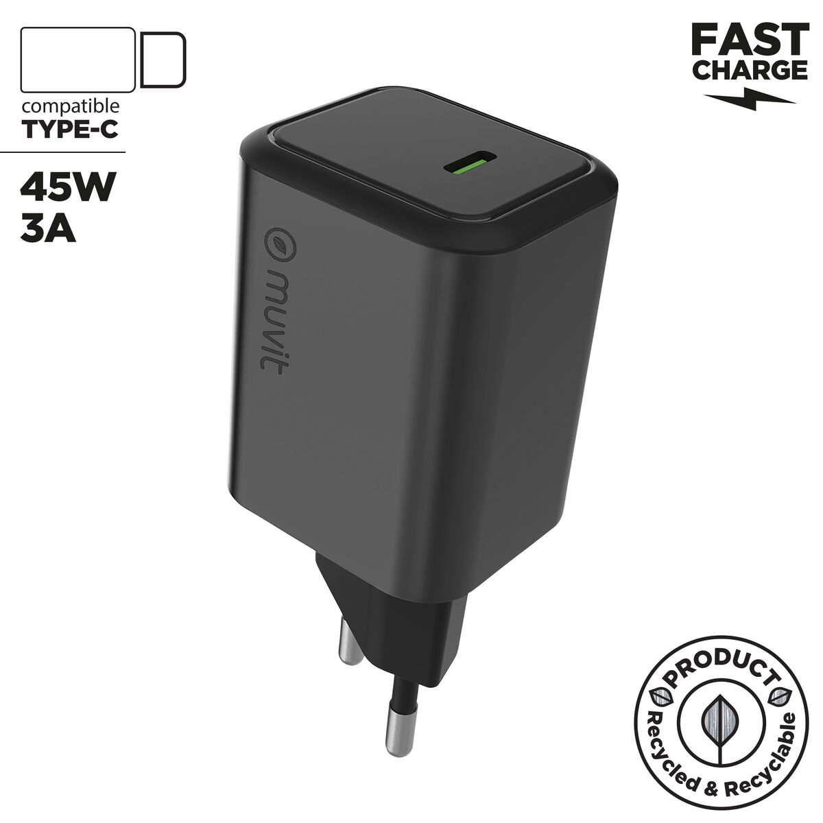 Wall Charger Muvit WUEU66-45-C White 45 W