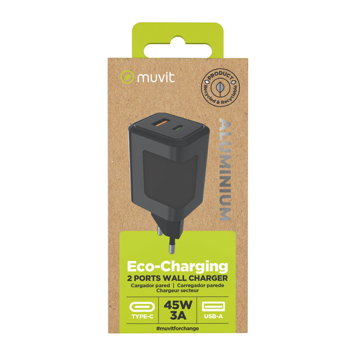 Wall Charger Muvit WCEU66-45-AC White 45 W