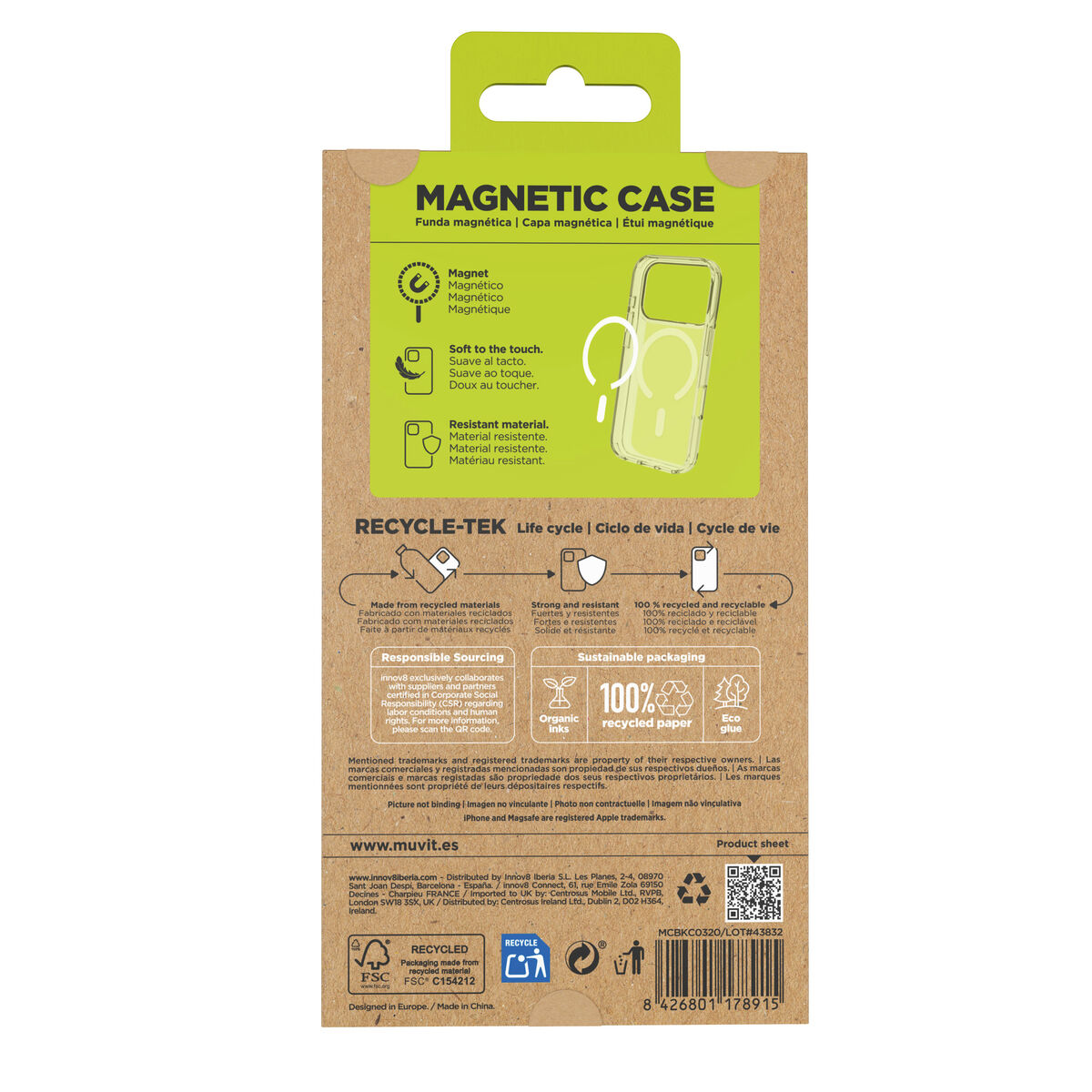 Mobile cover Muvit for Change iPhone 17 Pro Transparent