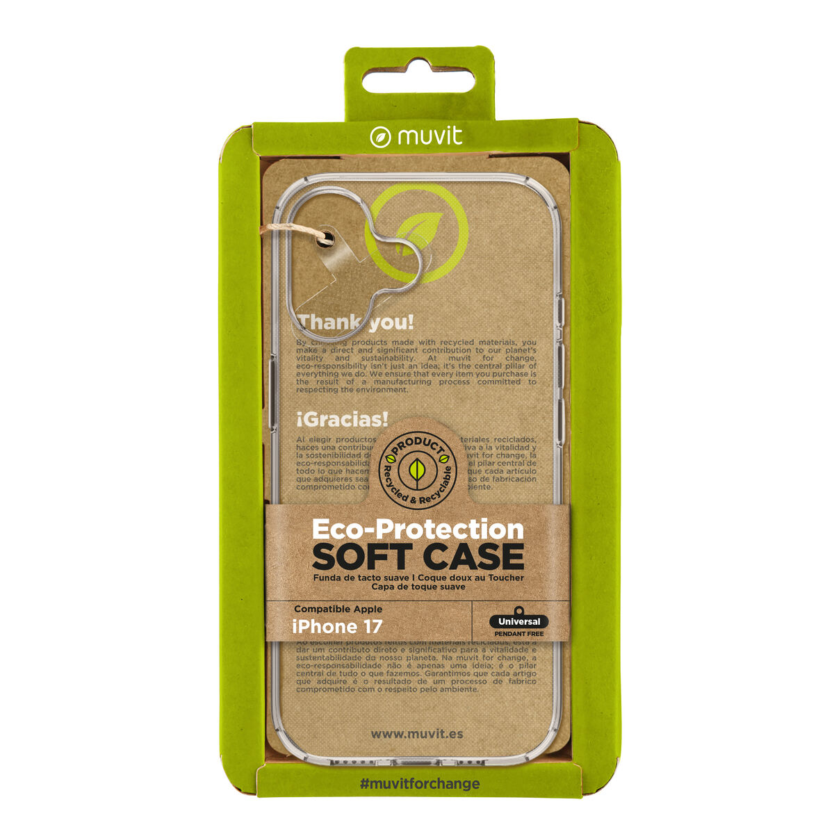 Mobile cover Muvit for Change iPhone 17 Transparent