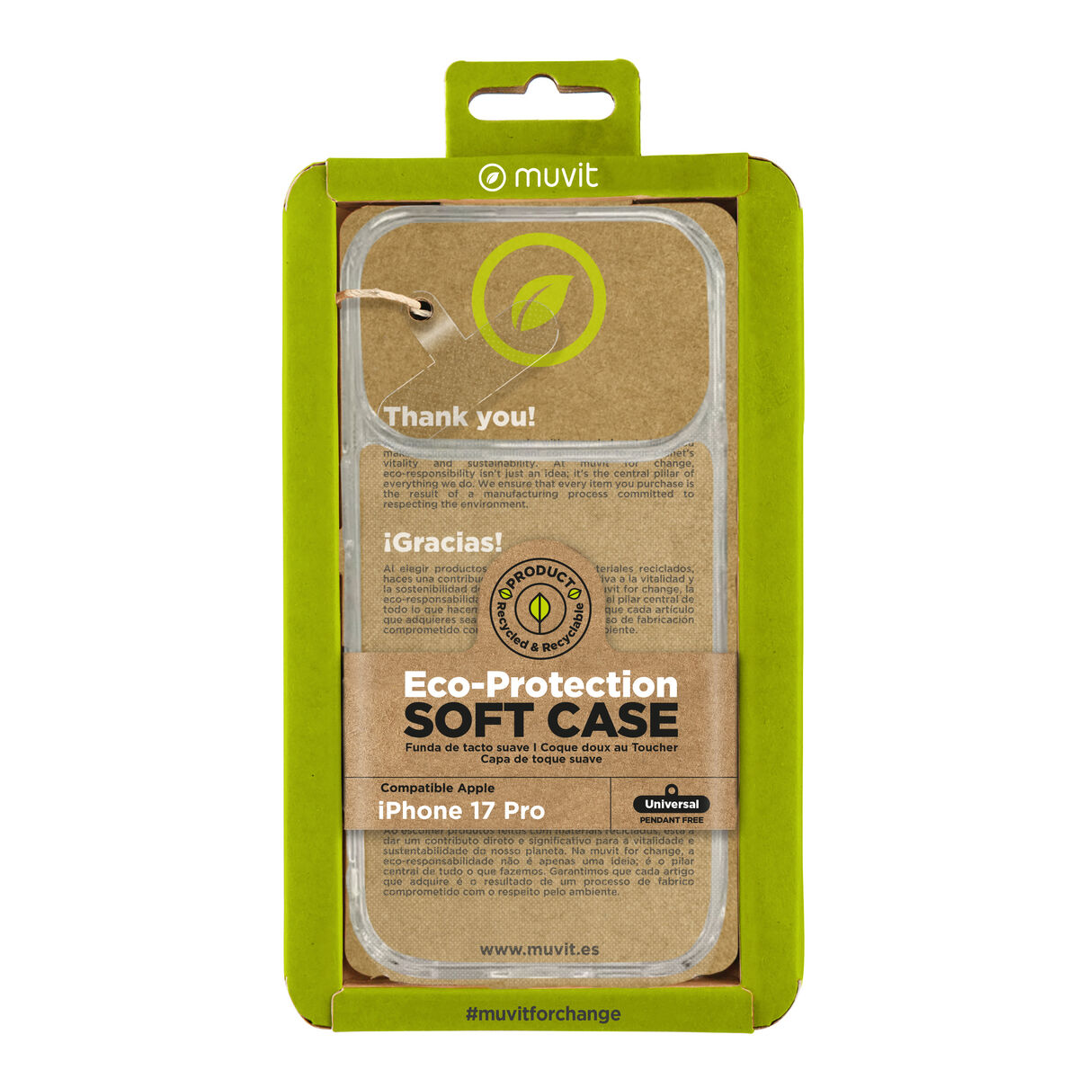 Mobile cover Muvit for Change iPhone 17 Pro Transparent Mobile cover Muvit for Change iPhone 17 Pro Transparent