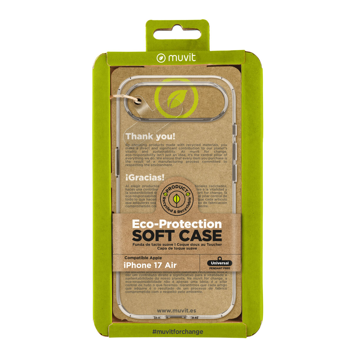 Mobile cover Muvit for Change iPhone Air Transparent Mobile cover Muvit for Change iPhone Air Transparent