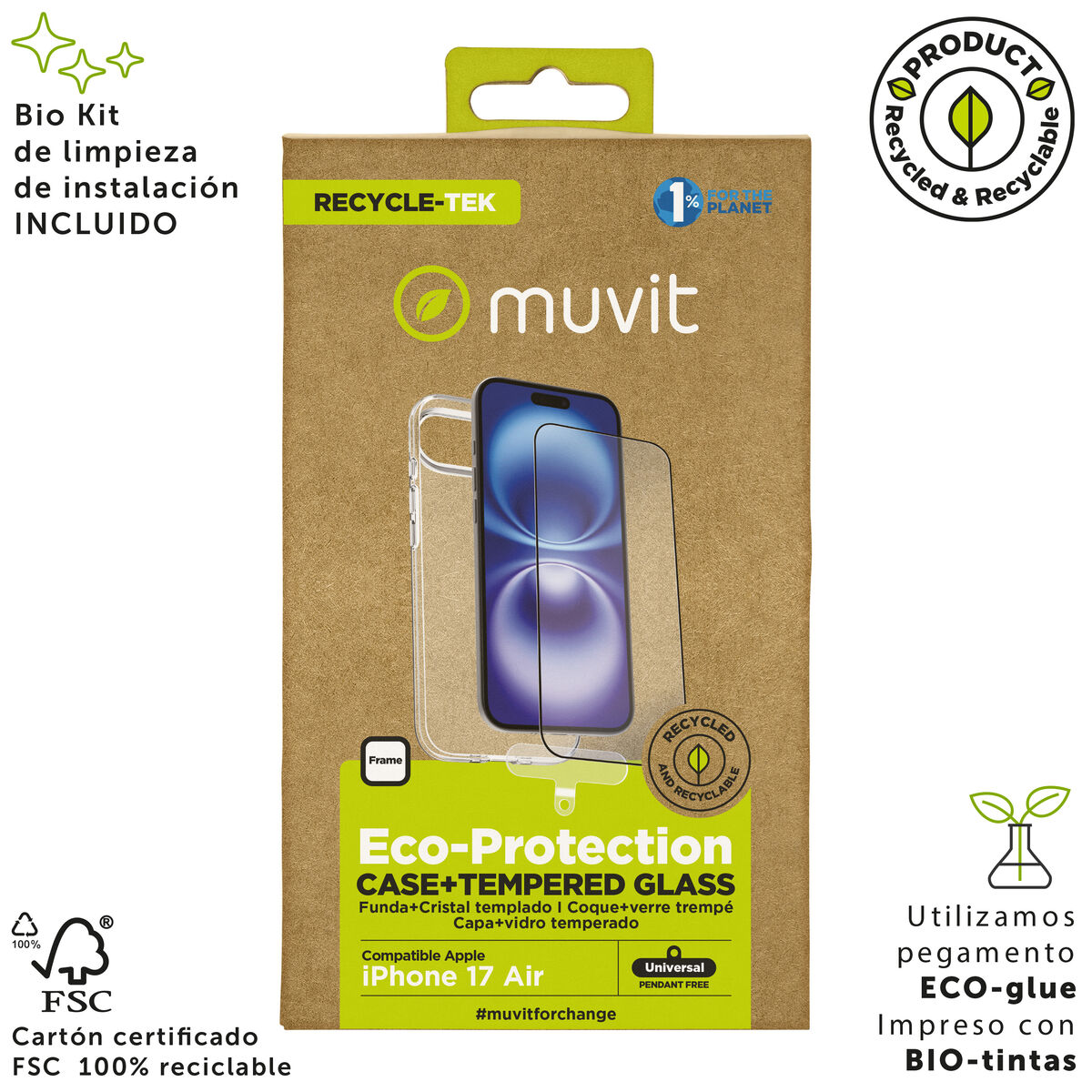 Mobile Case and Protector Muvit for Change iPhone Air Black