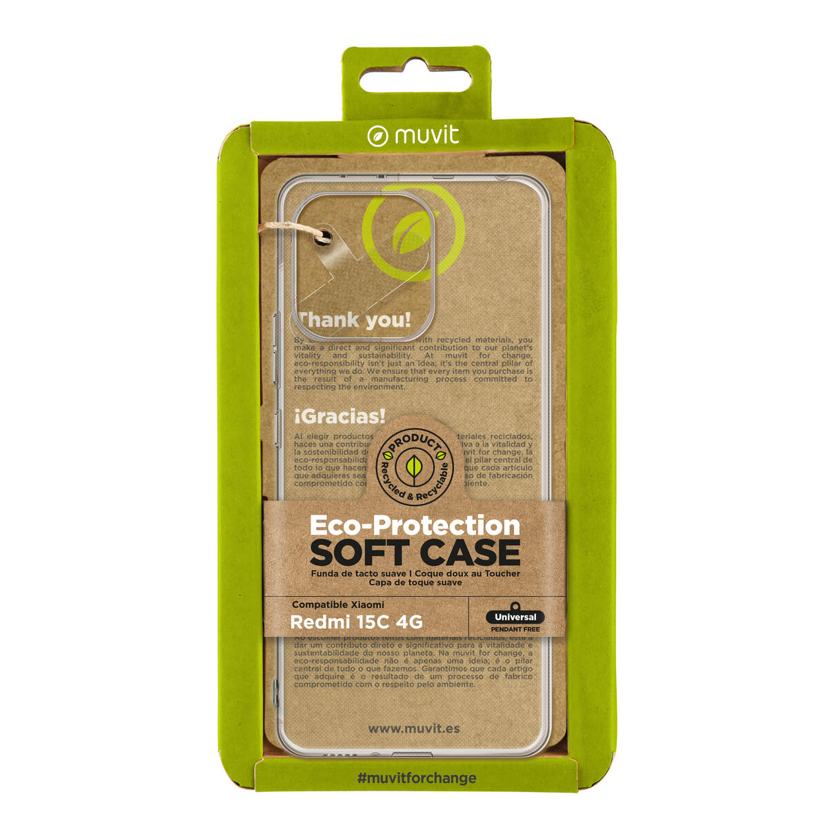 Mobile cover Muvit for Change Redmi 15C 4G Transparent Mobile cover Muvit for Change Redmi 15C 4G Transparent