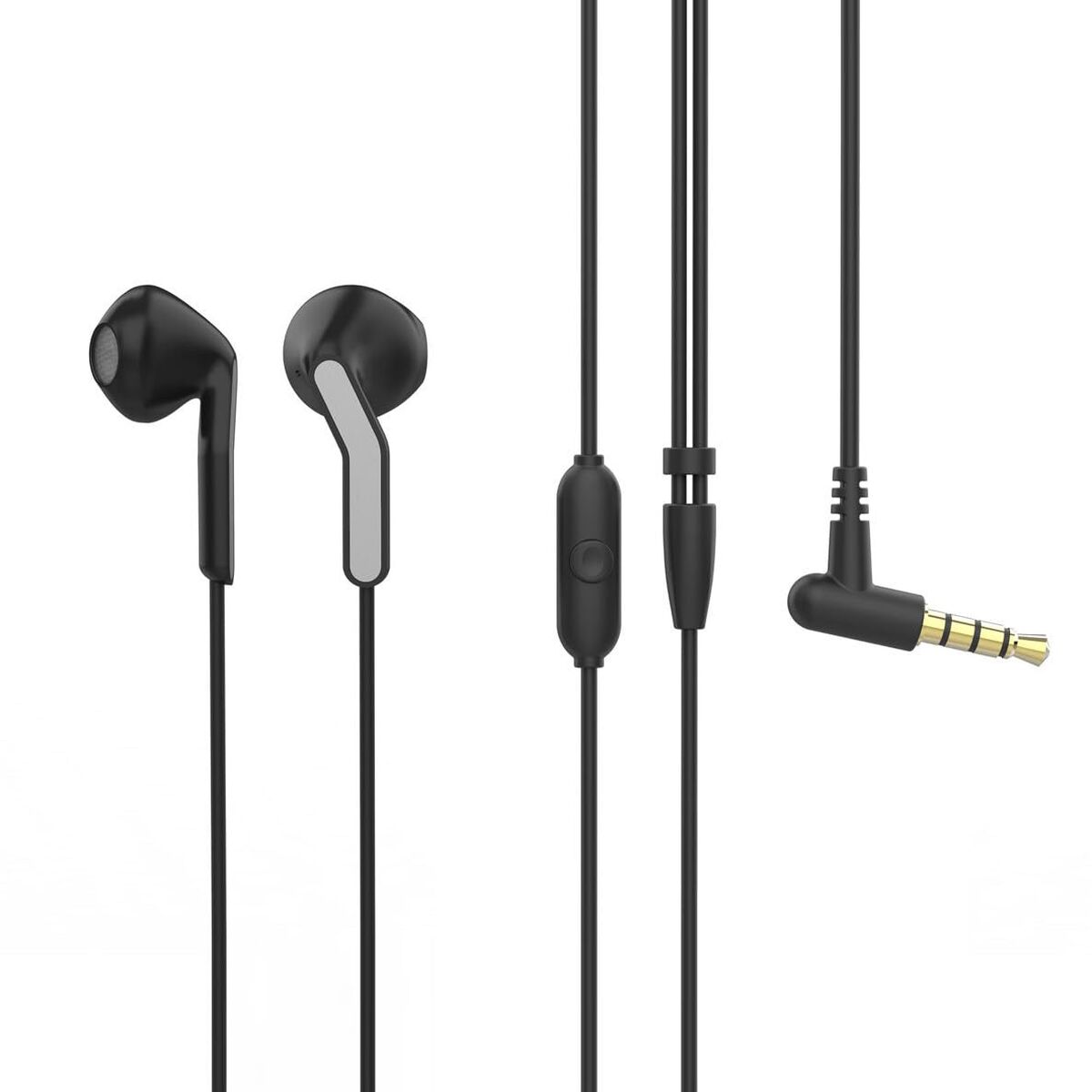 Headphones with Microphone Muvit E56 Black