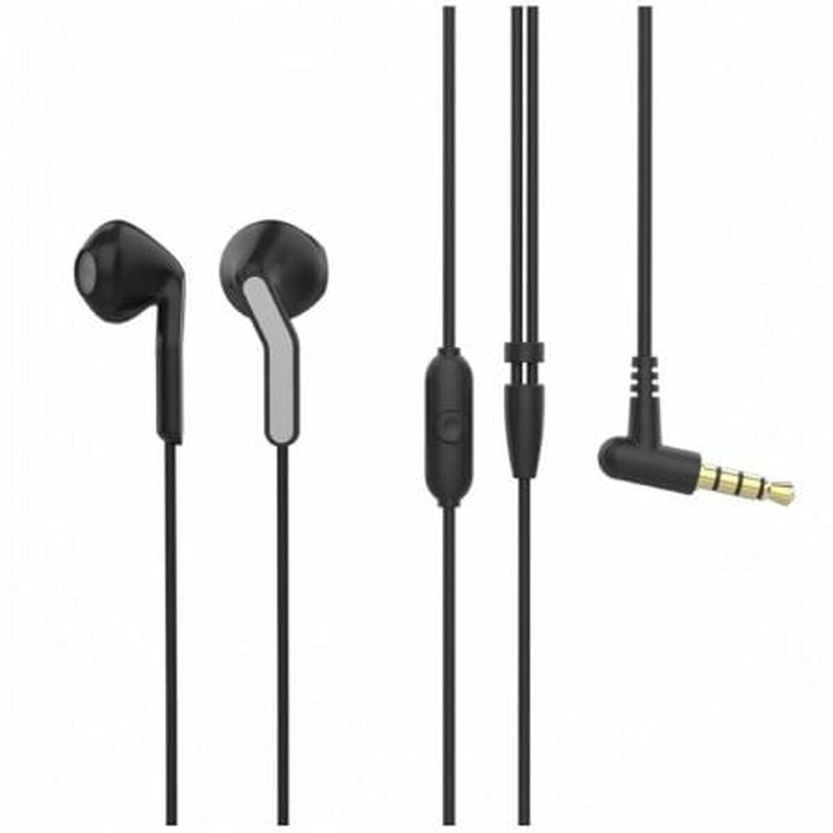 Headphones with Microphone Muvit E56 Black Headphones with Microphone Muvit E56 Black