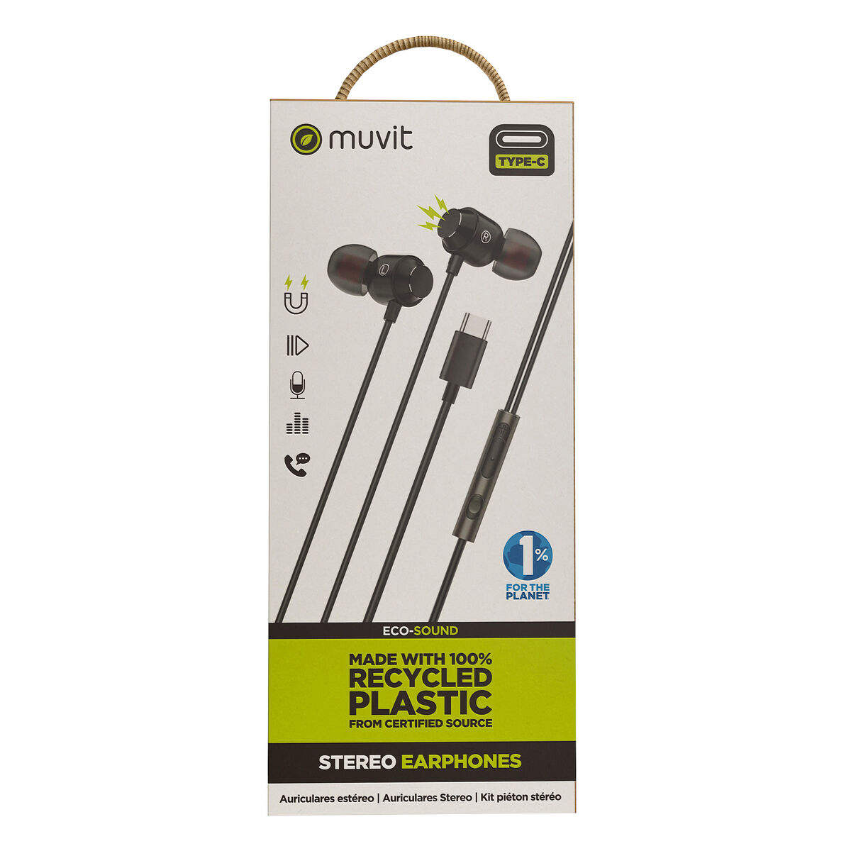 Headphones with Microphone Muvit M32 Black Headphones with Microphone Muvit M32 Black