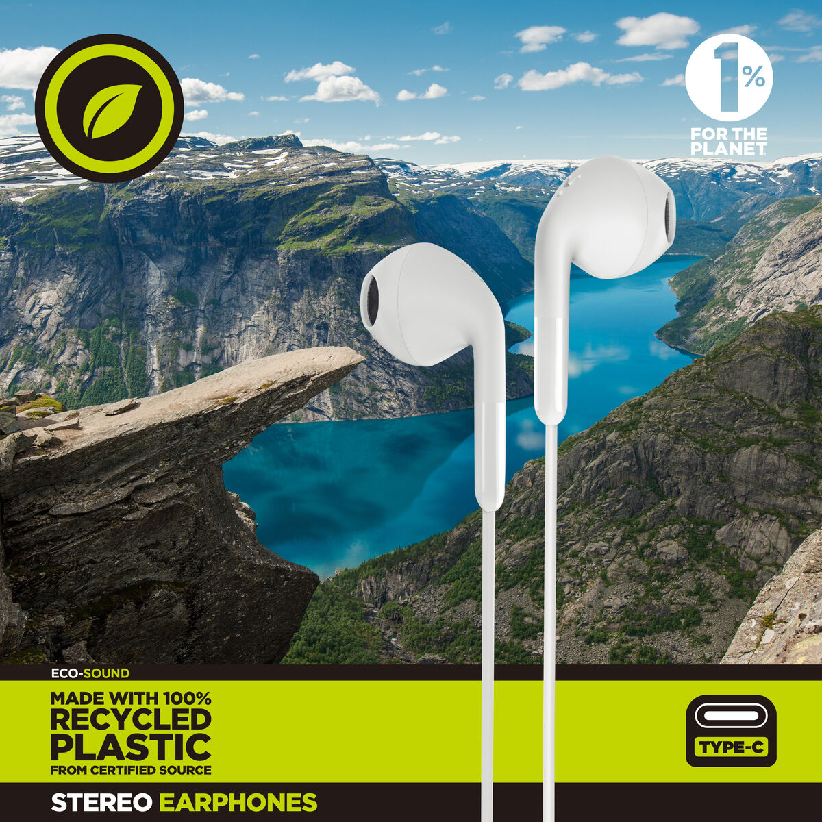 Headphones Muvit for Change E58 White