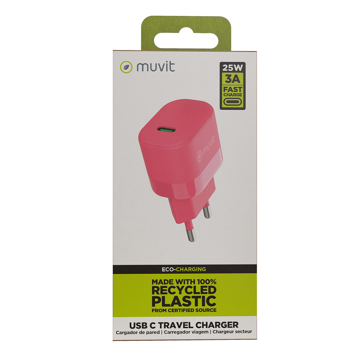 Wall Charger Muvit for Change Magenta 25 W