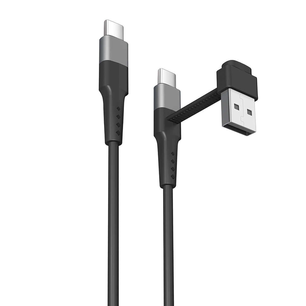 USB A to USB-C Cable Muvit for Change Black USB A to USB-C Cable Muvit for Change Black