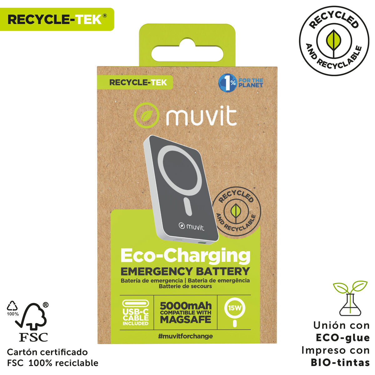 Powerbank Muvit for Change DP51AQ-R White 5000 mAh