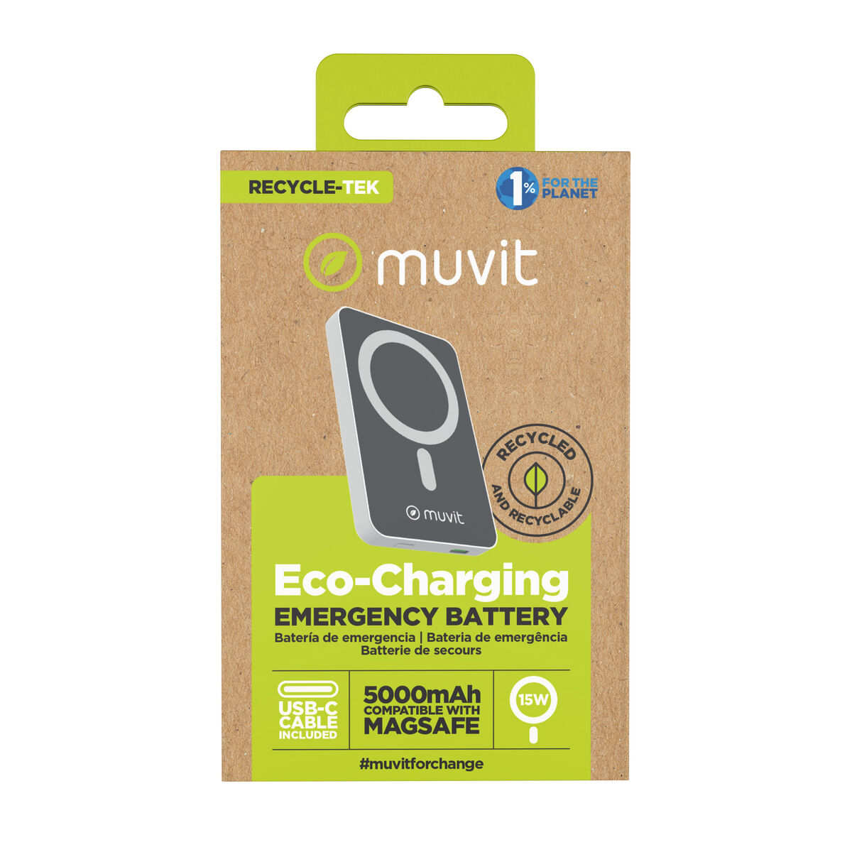 Powerbank Muvit for Change DP51AQ-R White 5000 mAh