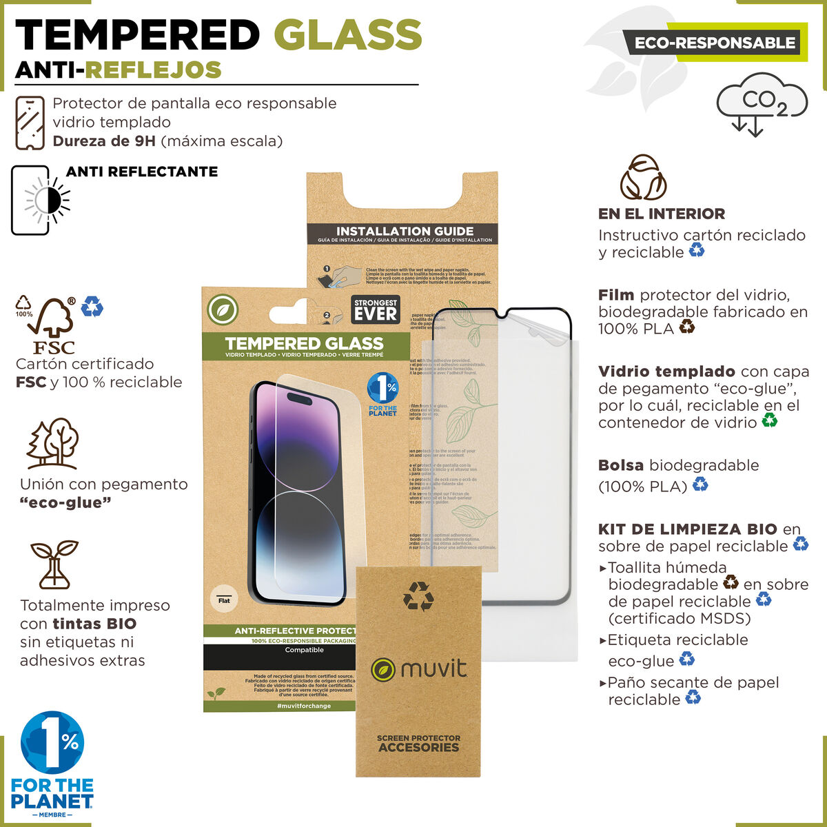 Mobile Screen Protector Muvit for Change iPhone 15 Pro Max