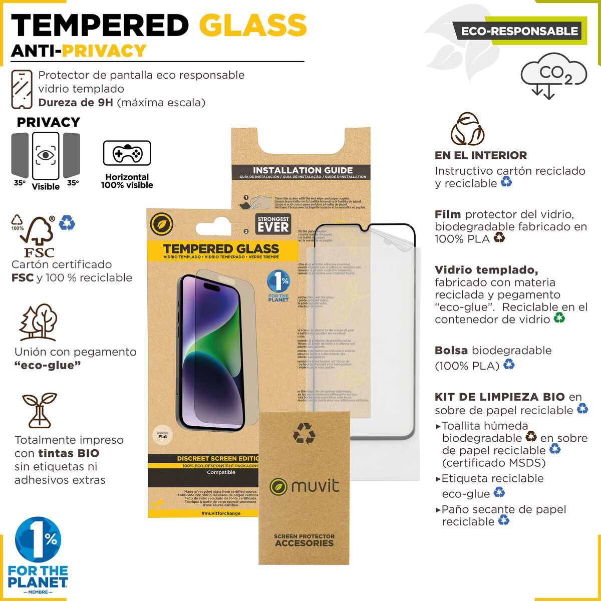 Mobile Screen Protector Muvit for Change iPhone 15