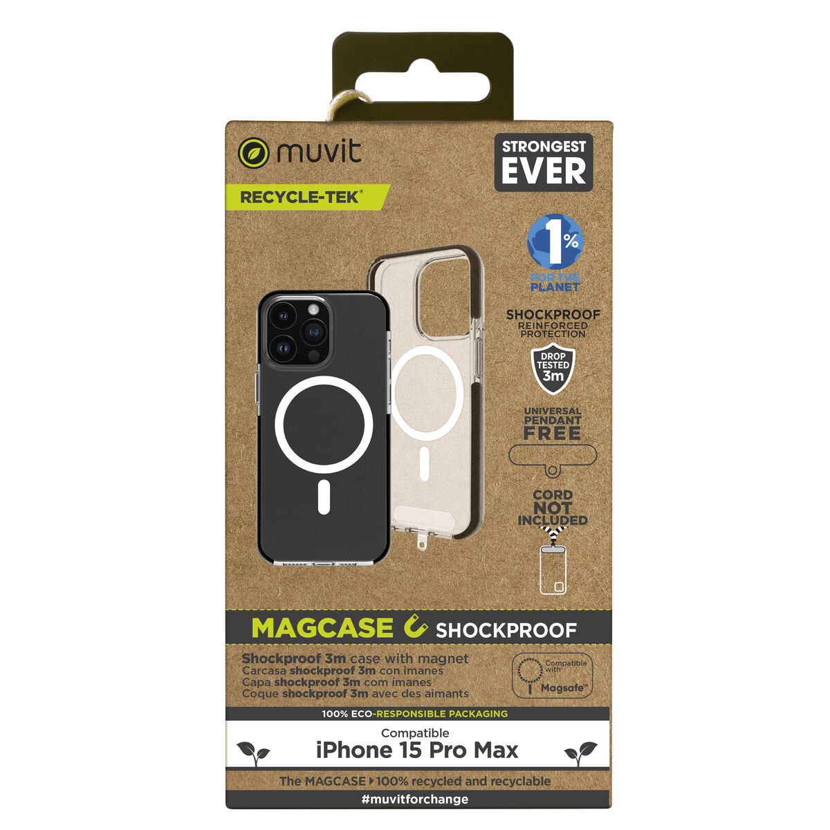 Mobile cover Muvit for Change iPhone 15 Pro Max Clear Magnetic