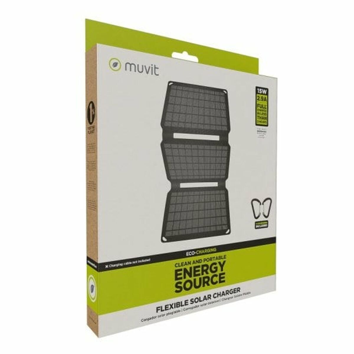 Solar charger Muvit 15W SOLAR CHARGER Black 15 W