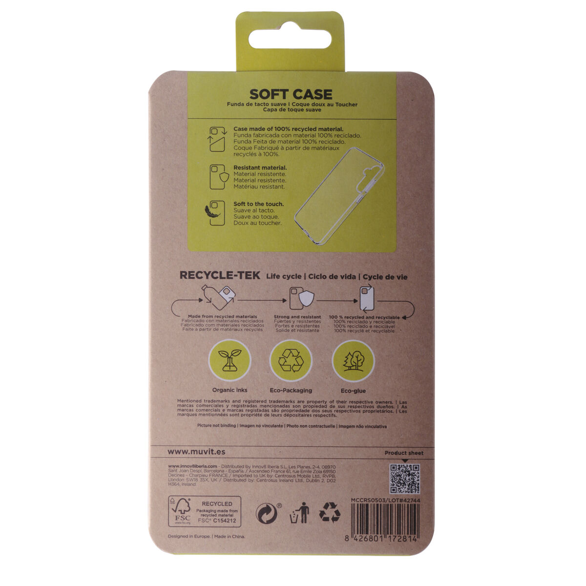 Mobile cover Muvit for Change Galaxy S23 FE 5G Transparent Samsung Galaxy S23 Ultra