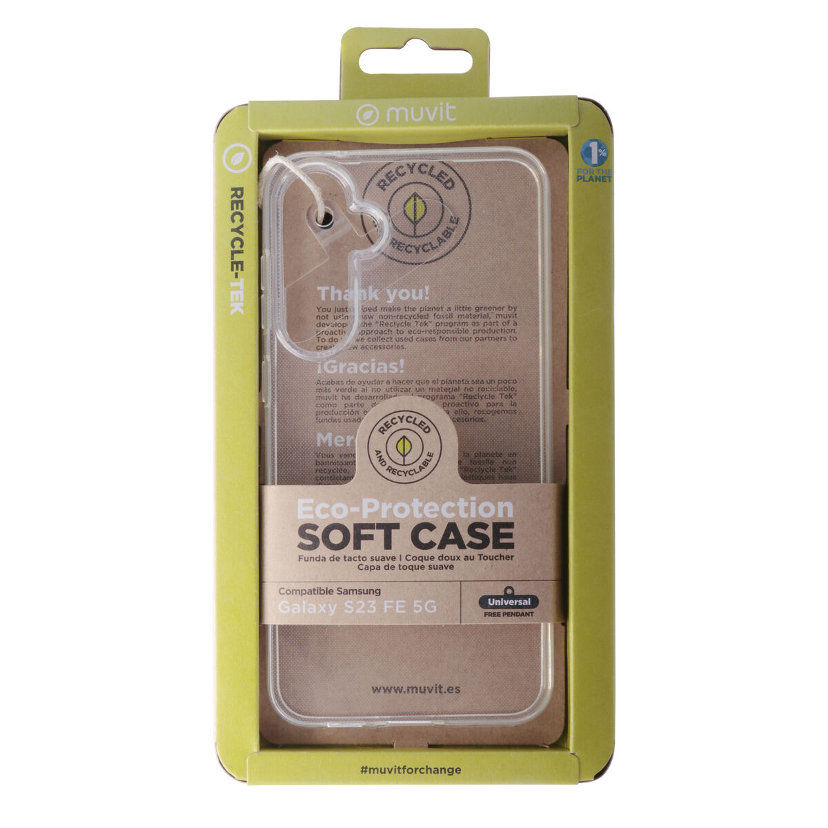 Mobile cover Muvit for Change Galaxy S23 FE 5G Transparent Samsung Galaxy S23 Ultra